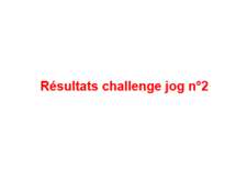 Résultats challenge jog n°2